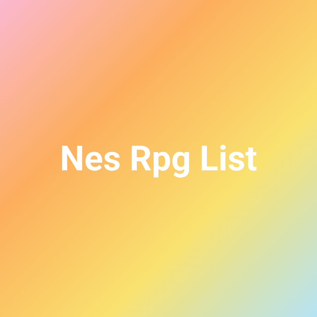 Nes Rpg List