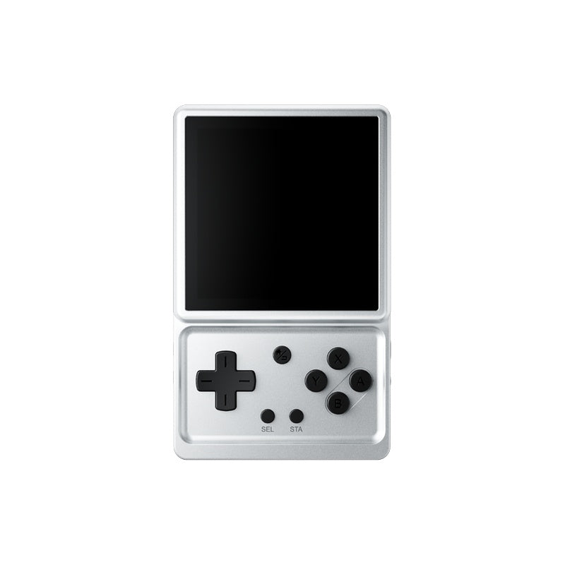 Anbernic RG Rotate handheld with rotating touchscreen and aluminum body
