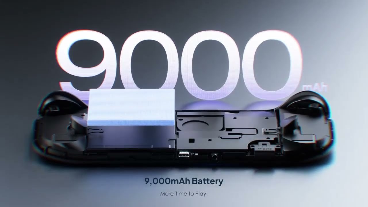 The AYN Odin 3 Portal opened up to show its 9,000mAh battery
