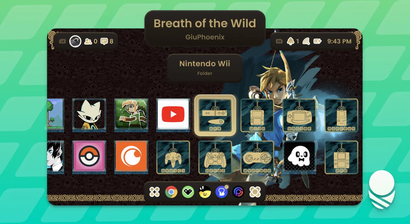 Cocoon 3 running a community theme based on The Legend of Zelda: Breath of the Wild